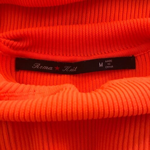 Y2K Adorable Highlighter Orange Two Piece Unit, Top-Size M, Skirt S. dopamine - Picture 8 of 9